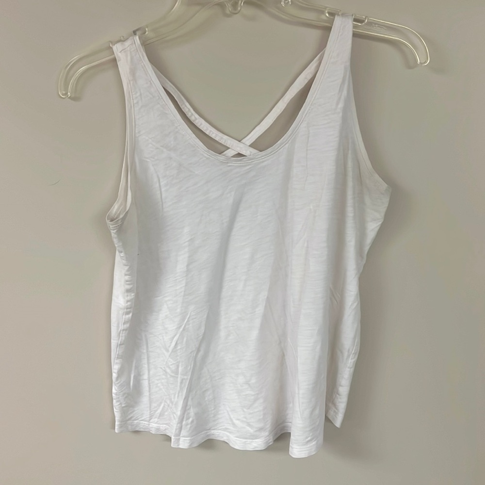 Ann Taylor LOFT S small white sleeveless tank top 100% cotton 466747 70065